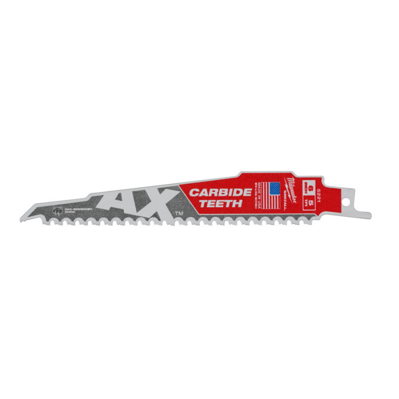 Zobenzāģa asmenis TCT AX 150 mm kokam ar naglām un skrūvēm 1gb Milwaukee