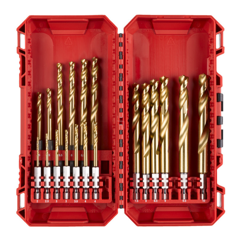 Urbju komplekts 1-10 mm HSS-G TiN Hex 19 gb Milwaukee