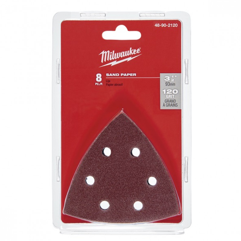 Smilšpapīrs H&L 93x93 120 GR  ar caurumiem, pašlīmējošais 8 gb Milwaukee