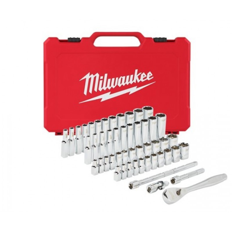 Instrumentu komplekts metriskās un collu muciņas 1/4" 50 gb Milwaukee