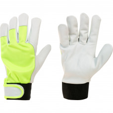 Cimdi ādas ar klipsi 11 izm. HI-VIZ FLEX-TOUCH  Stepo