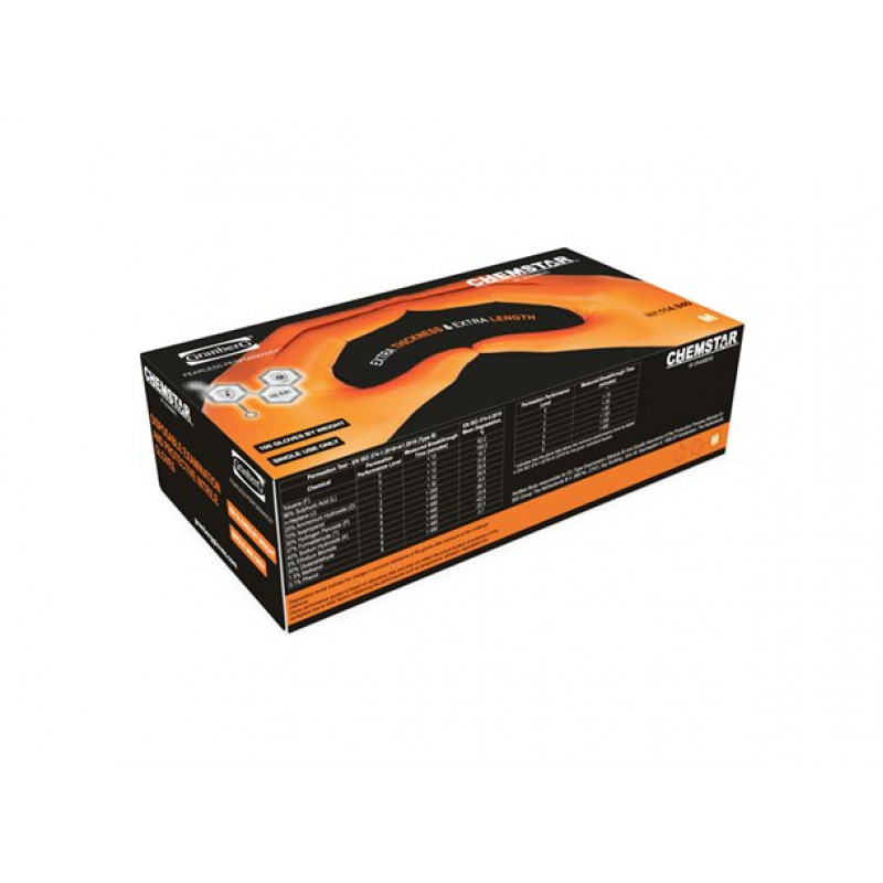 Vienreizējie nitrila cimdi L izm. oranži 50 gb Chemstar Granberg 