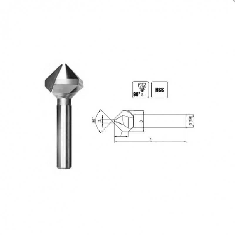 Zeņķurbis 90° HSS 30,0 mm Fenes