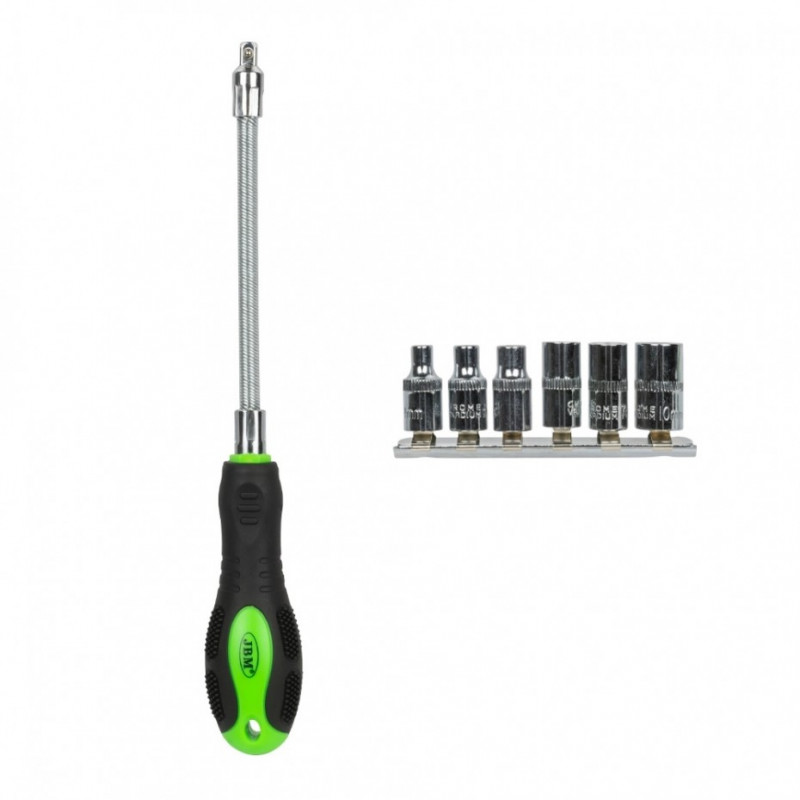 Skrūvgriezis lokanā kātā ar 1/4" muciņām 4-10 mm 6 gb JBM