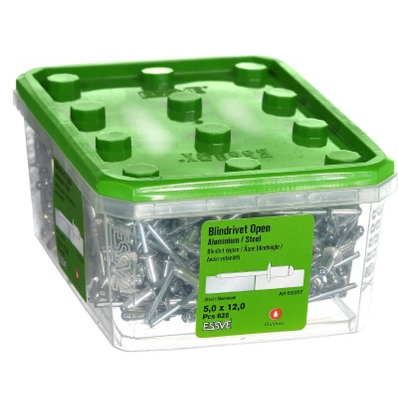 Kniede Al/St 5,0x12 izliekta galva iepak. 625gb ESSVE
