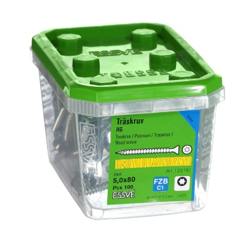 Skrūve kokam 5,0 x 80 TX25 iepak. 100gb ESSVE
