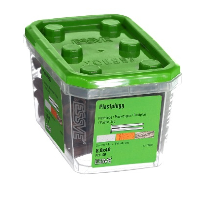 Plastmasas dībeļi 8x40 Brūni iepak. 100 gb ESSVE