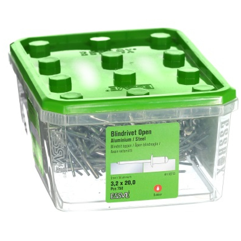 Kniede Al/St 3,2x20 izliekta galva iepak. 750gb ESSVE