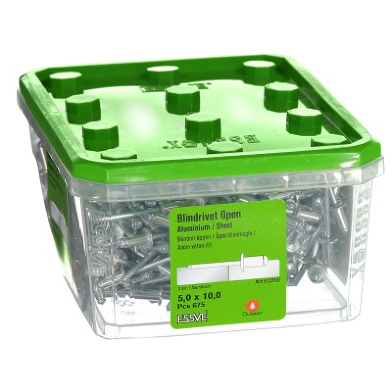Kniede Al/St 5,0x10 izliekta galva iepak. 675gb ESSVE