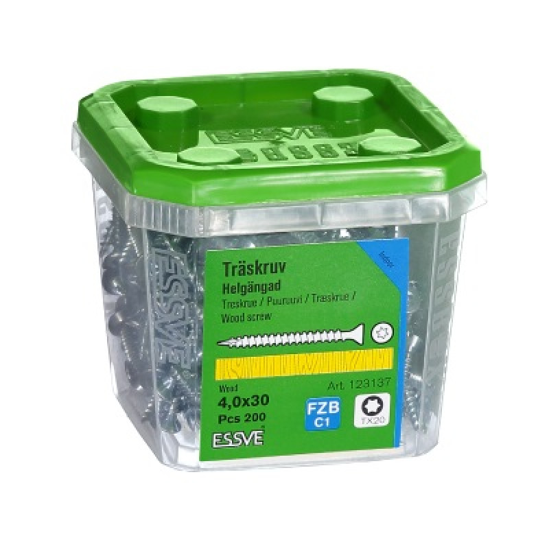 Skrūve kokam 4,0 x 30 TX20 iepak. 200gb ESSVE