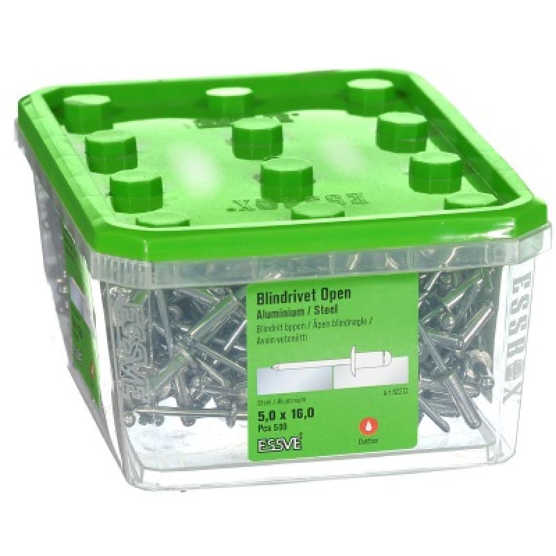 Kniede Al/St 5,0x16 izliekta galva iepak. 500gb ESSVE