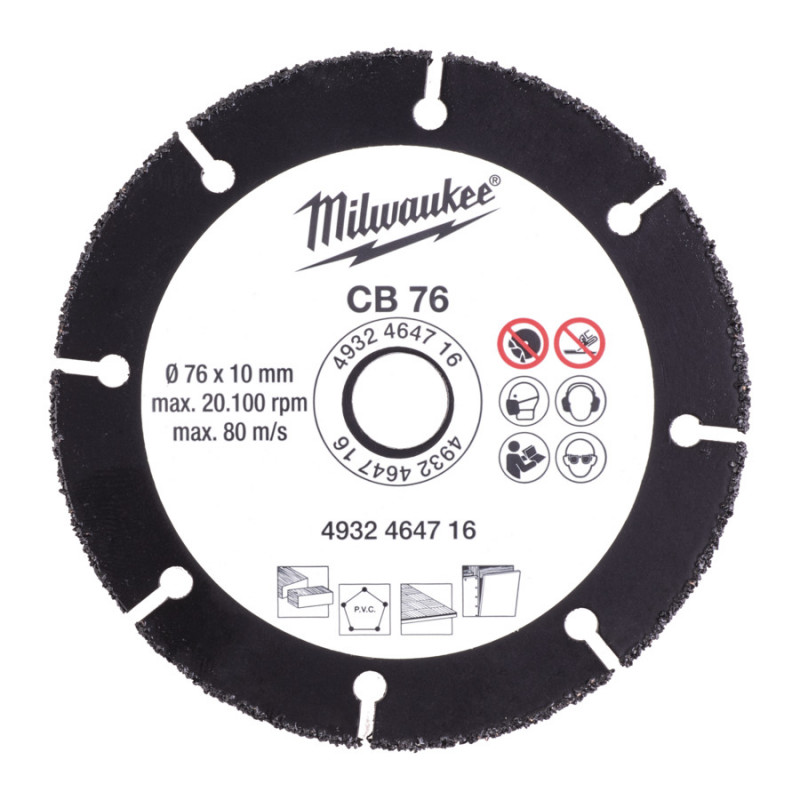 Dimanta ripa ⌀ 76 mm dažādiem materiāliem Milwaukee