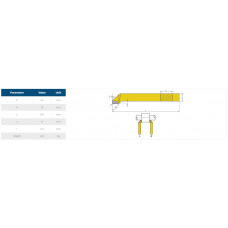 Apvirpojamais grieznis taisns labais M10 Inox apstrādei 25x16mm kāts