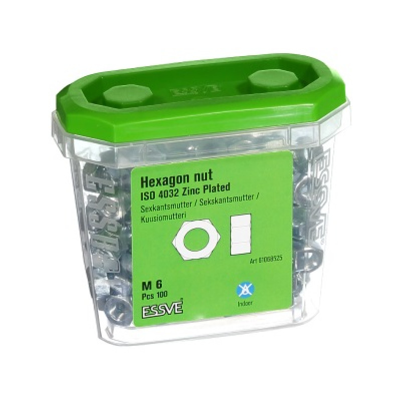 Uzgrieznis M6 DIN934 iepak. 100 gb ESSVE