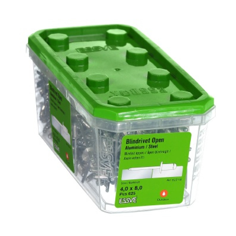 Kniede Al/St 4,0x8 izliekta galva iepak. 625gb ESSVE