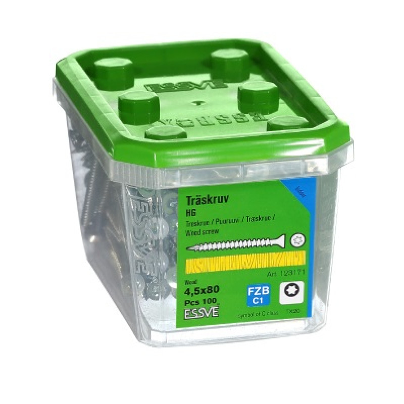 Skrūve kokam 4,5 x 80 TX20 iepak. 100gb ESSVE