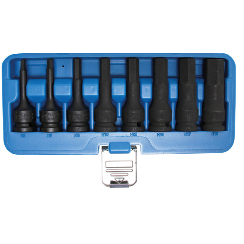 Seškanšu bitu komplekts muciņās 1/2" H5-19mm 8gb BGS