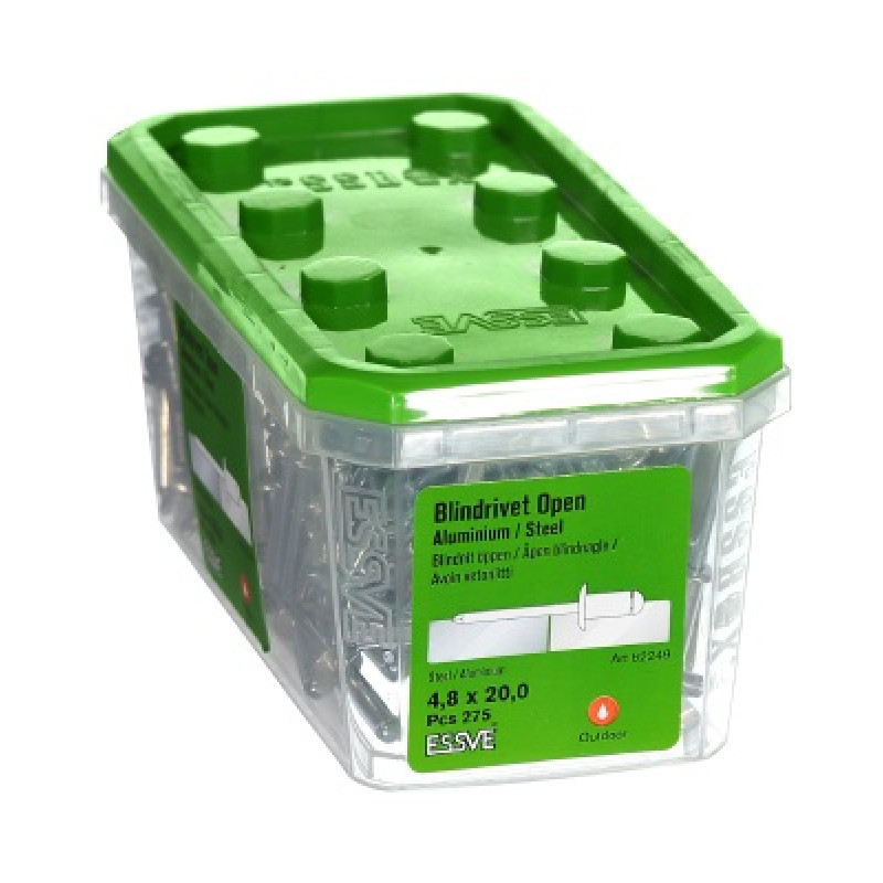 Kniede Al/St 4,8x20 izliekta galva iepak. 275gb ESSVE