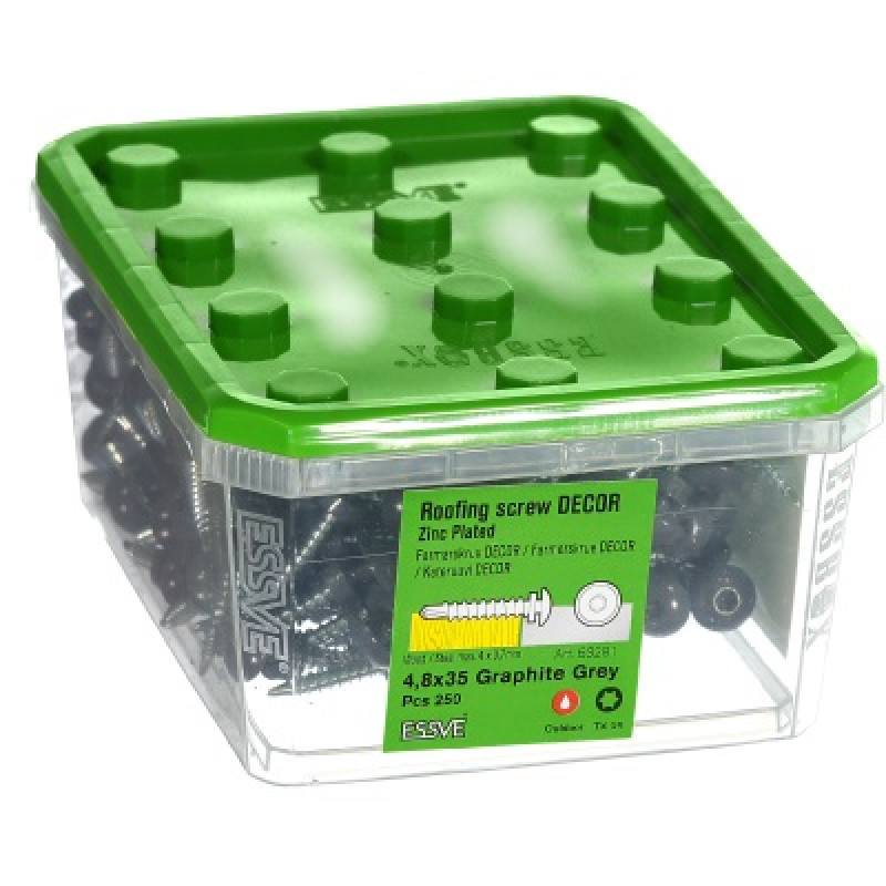 Jumta skrūve 4,8 x 35 TX25 grafīta iepak. 250gb ESSVE