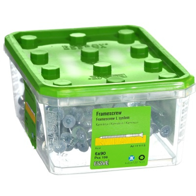 Līmeņojošās skrūves 6 x 90 Zn iepak. 100gb ESSVE