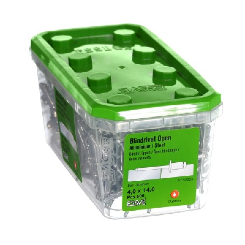 Kniede Al/St 4,0x14 izliekta galva iepak. 500gb ESSVE