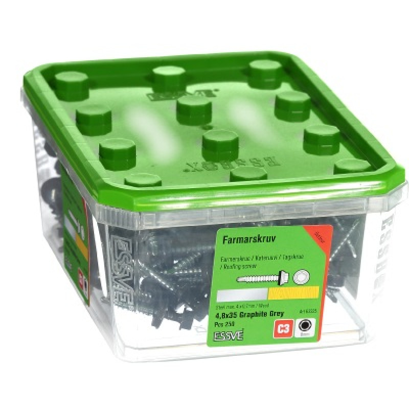 Jumta skrūve 4,8 x 35 grafīta iepak. 250gb ESSVE