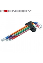 L-tipa seškanšu atslēgu komplekts 1,5-10 mm ar ābolu krāsainas 9 gb Energy