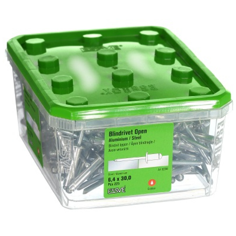 Kniede Al/St 6,4x30 izliekta galva iepak. 225gb ESSVE