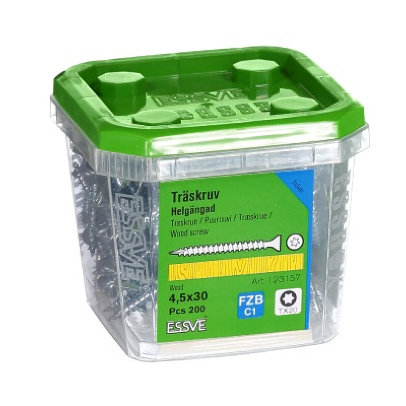 Skrūve kokam 4,5 x 30 TX20 iepak. 200gb ESSVE
