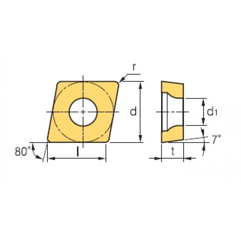 Rombveida plāksnīte CCMT09T304-MP NC5330 Korloy
