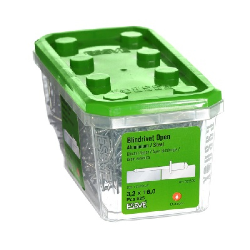 Kniede Al/St 3,2x16 izliekta galva iepak. 625gb ESSVE