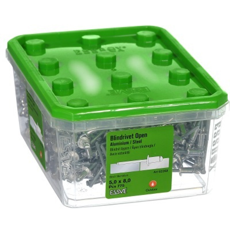 Kniede Al/St 5,0x8 izliekta galva iepak. 775gb ESSVE